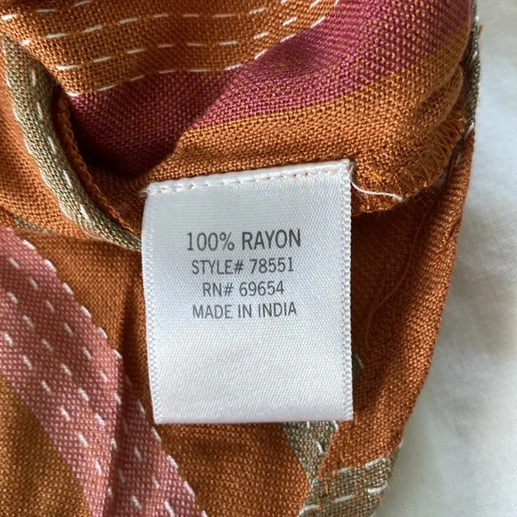 Harper Heritage Francesca’s Collections Striped Tie Front Long Sleeve Top Size M - Picture 5 of 10